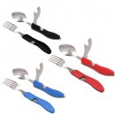 Campingbesteck / Feldbesteck 4in1 klappbar im Blister - Blau