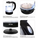 Glas Wasserkocher mit LED 1.8 Liter - 1500 Watt