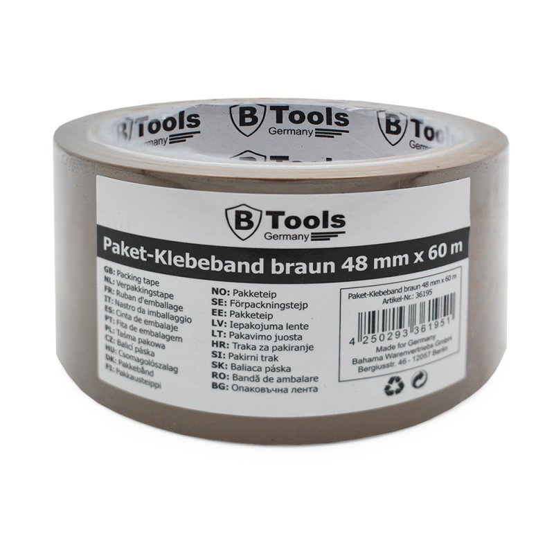 Produktbild von Paketband Braun – 48 Mm X 66 M, Starkes Klebeband Für Kartons, Anti-statisch & Hitzebeständig