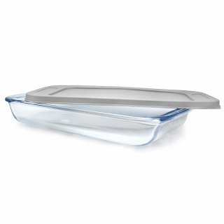Auflaufform Glas mit Deckel - 2200ml - COMFORT - flach