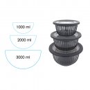 Sch&uuml;ssel mit luftdichtem Deckel - 3000 ml - STRIPE -