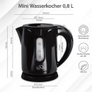 Wasserkocher kompakt 0,8L Kunststoff - Schwarz