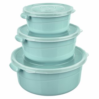 Aufbewahrungsdosen Set 3-teilig - rund - MICROFRESH - (02 1516) - grün