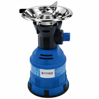 Campingkocher mit Piezozünder und Windschutz - Blau