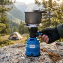 Campingkocher mit Piezoz&uuml;nder und Windschutz - Blau