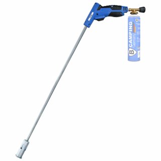 Unkrautbrenner / Unkrautvernichter mit Piezoz&uuml;ndung (Schraubventil-Gaskartuschen) - Blau