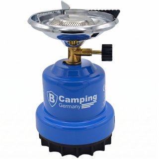 Campingkocher Metall mit Windschutz - Blau