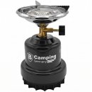 Campingkocher Metall mit Windschutz - Schwarz